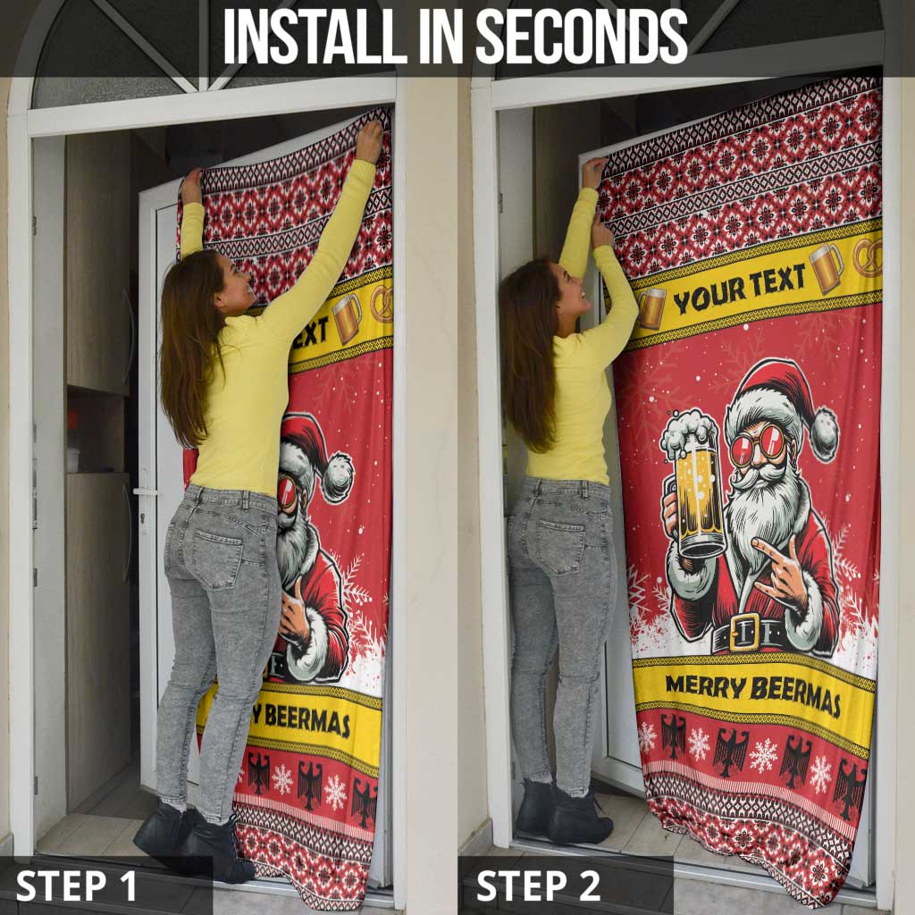 Personalized Germany Christmas Door Cover Santa Claus Merry Beermas - Wonder Print Shop