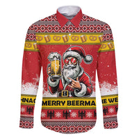 Personalized Germany Christmas Family Matching Long Sleeve Bodycon Dress and Hawaiian Shirt Santa Claus Merry Beermas - Wonder Print Shop