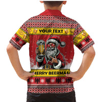 Personalized Germany Christmas Family Matching Mermaid Dress and Hawaiian Shirt Santa Claus Merry Beermas - Wonder Print Shop