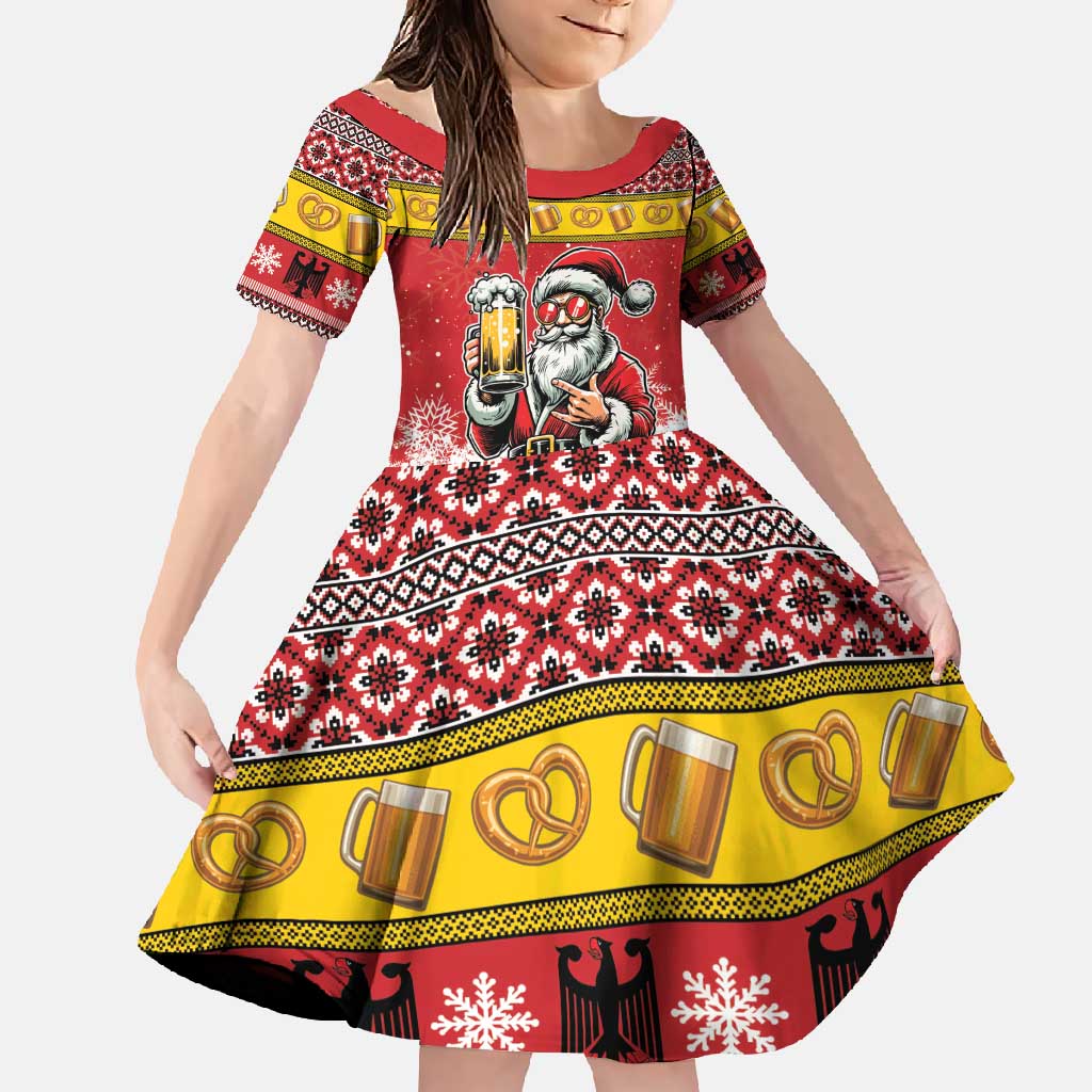 Personalized Germany Christmas Family Matching Mermaid Dress and Hawaiian Shirt Santa Claus Merry Beermas - Wonder Print Shop