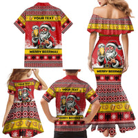 Personalized Germany Christmas Family Matching Mermaid Dress and Hawaiian Shirt Santa Claus Merry Beermas - Wonder Print Shop