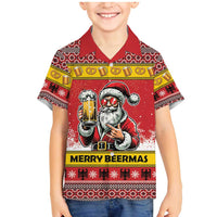 Personalized Germany Christmas Family Matching Mermaid Dress and Hawaiian Shirt Santa Claus Merry Beermas - Wonder Print Shop