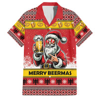 Personalized Germany Christmas Family Matching Off The Shoulder Long Sleeve Dress and Hawaiian Shirt Santa Claus Merry Beermas - Wonder Print Shop