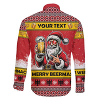 Personalized Germany Christmas Family Matching Off The Shoulder Long Sleeve Dress and Hawaiian Shirt Santa Claus Merry Beermas - Wonder Print Shop