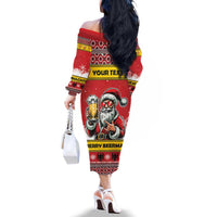 Personalized Germany Christmas Family Matching Off The Shoulder Long Sleeve Dress and Hawaiian Shirt Santa Claus Merry Beermas - Wonder Print Shop
