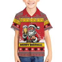 Personalized Germany Christmas Family Matching Off The Shoulder Long Sleeve Dress and Hawaiian Shirt Santa Claus Merry Beermas - Wonder Print Shop