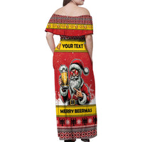 Personalized Germany Christmas Family Matching Off Shoulder Maxi Dress and Hawaiian Shirt Santa Claus Merry Beermas - Wonder Print Shop