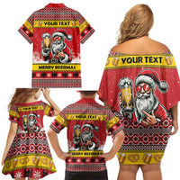 Personalized Germany Christmas Family Matching Off Shoulder Short Dress and Hawaiian Shirt Santa Claus Merry Beermas - Wonder Print Shop