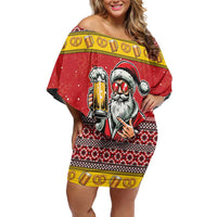 Personalized Germany Christmas Family Matching Off Shoulder Short Dress and Hawaiian Shirt Santa Claus Merry Beermas - Wonder Print Shop