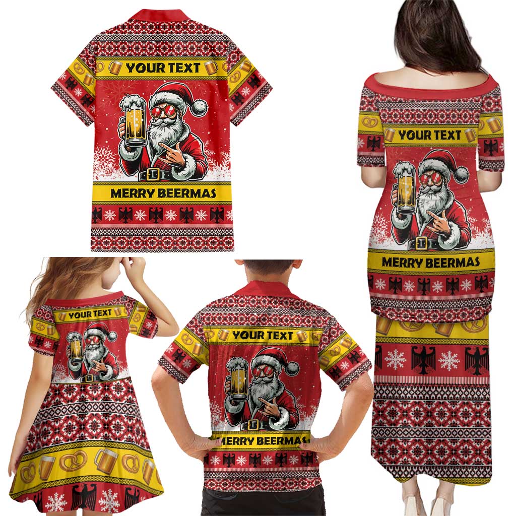 Personalized Germany Christmas Family Matching Puletasi and Hawaiian Shirt Santa Claus Merry Beermas - Wonder Print Shop
