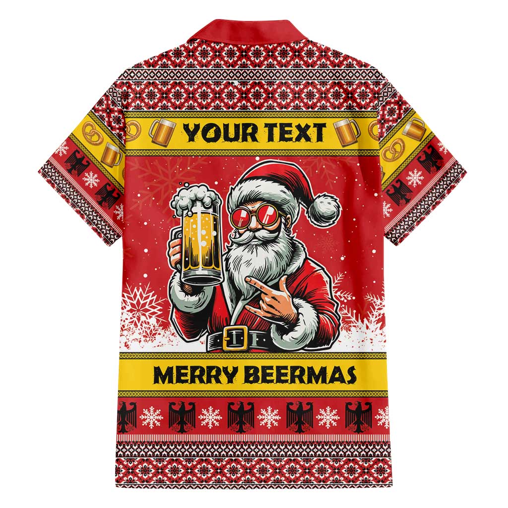 Personalized Germany Christmas Family Matching Short Sleeve Bodycon Dress and Hawaiian Shirt Santa Claus Merry Beermas - Wonder Print Shop