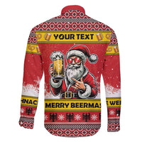Personalized Germany Christmas Family Matching Short Sleeve Bodycon Dress and Hawaiian Shirt Santa Claus Merry Beermas - Wonder Print Shop