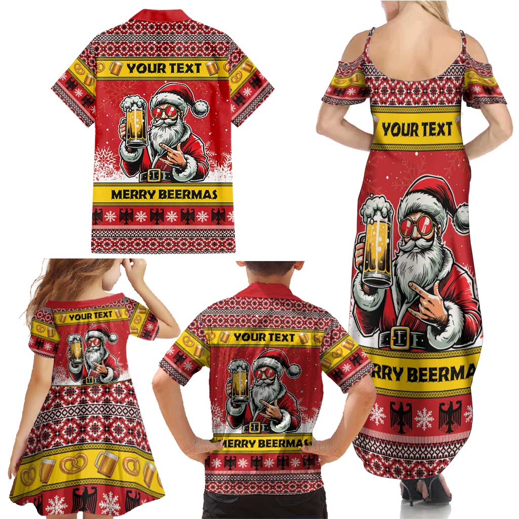 Personalized Germany Christmas Family Matching Summer Maxi Dress and Hawaiian Shirt Santa Claus Merry Beermas - Wonder Print Shop