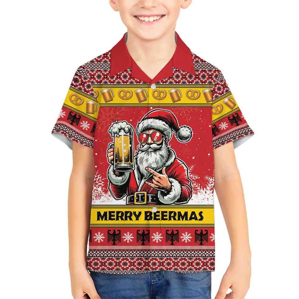 Personalized Germany Christmas Family Matching Summer Maxi Dress and Hawaiian Shirt Santa Claus Merry Beermas - Wonder Print Shop
