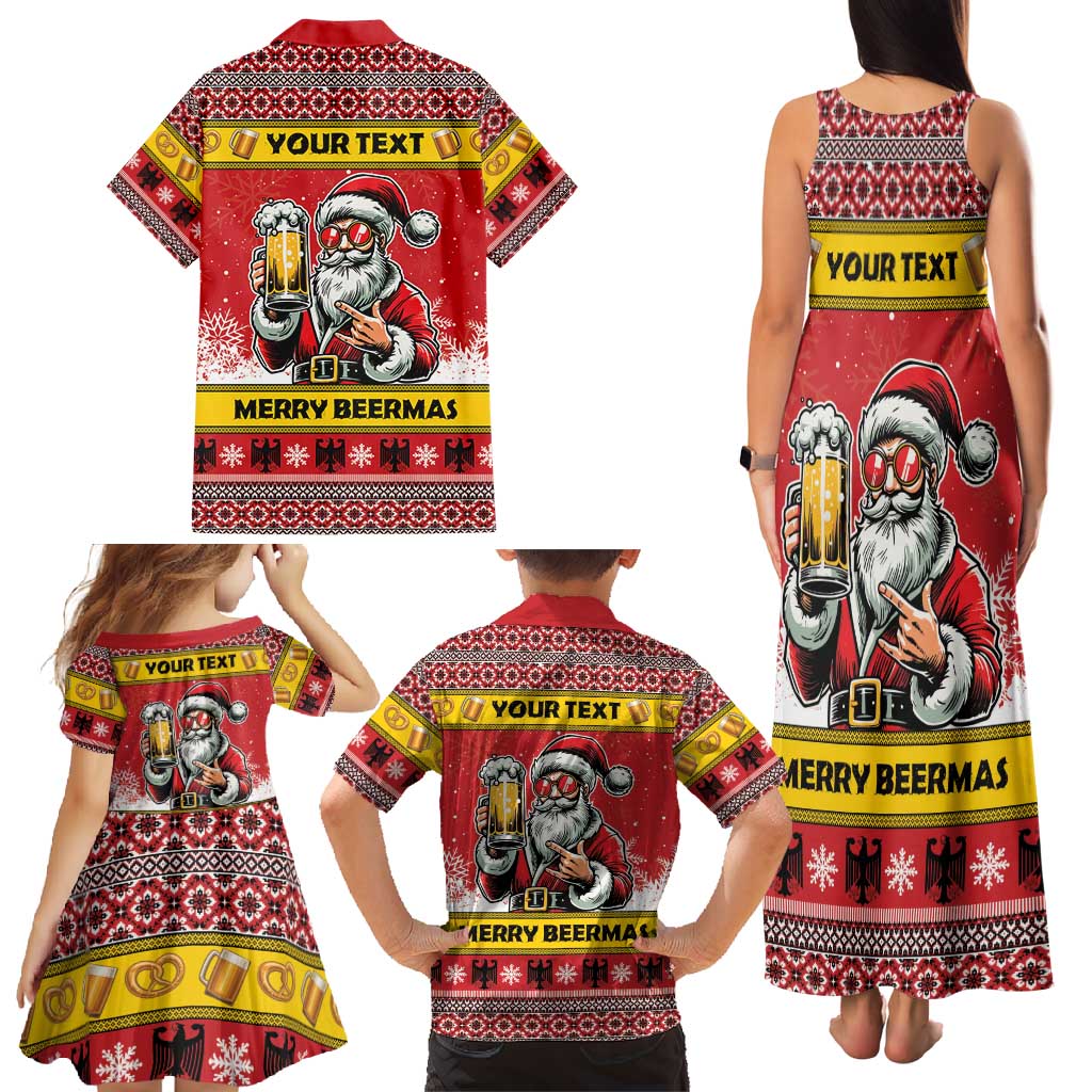Personalized Germany Christmas Family Matching Tank Maxi Dress and Hawaiian Shirt Santa Claus Merry Beermas - Wonder Print Shop