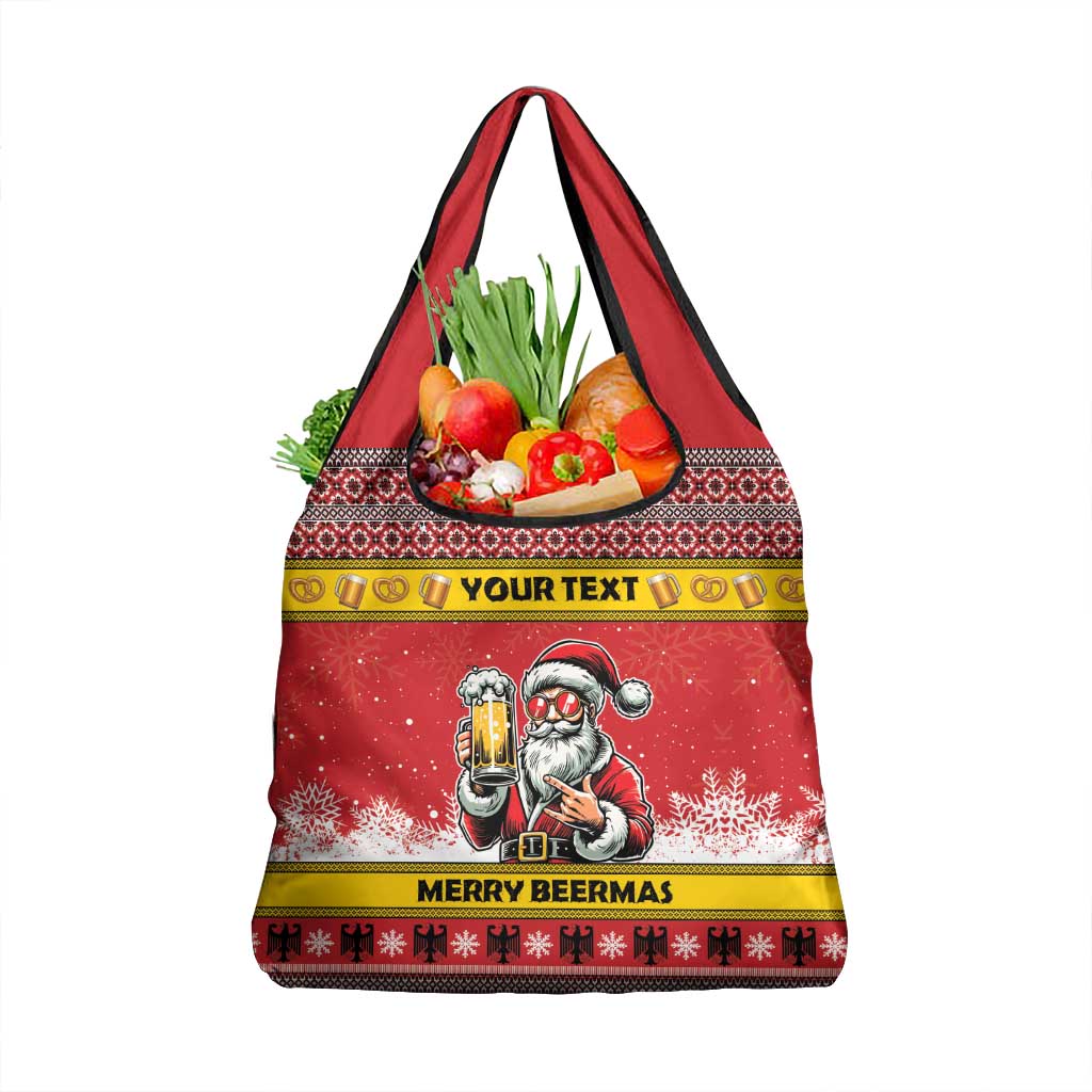 Personalized Germany Christmas Grocery Bag Santa Claus Merry Beermas - Wonder Print Shop