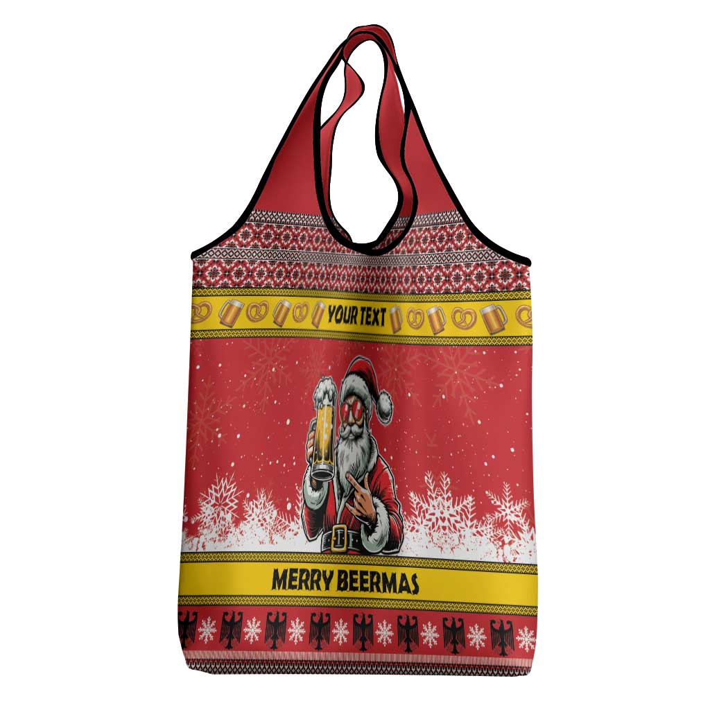 Personalized Germany Christmas Grocery Bag Santa Claus Merry Beermas - Wonder Print Shop