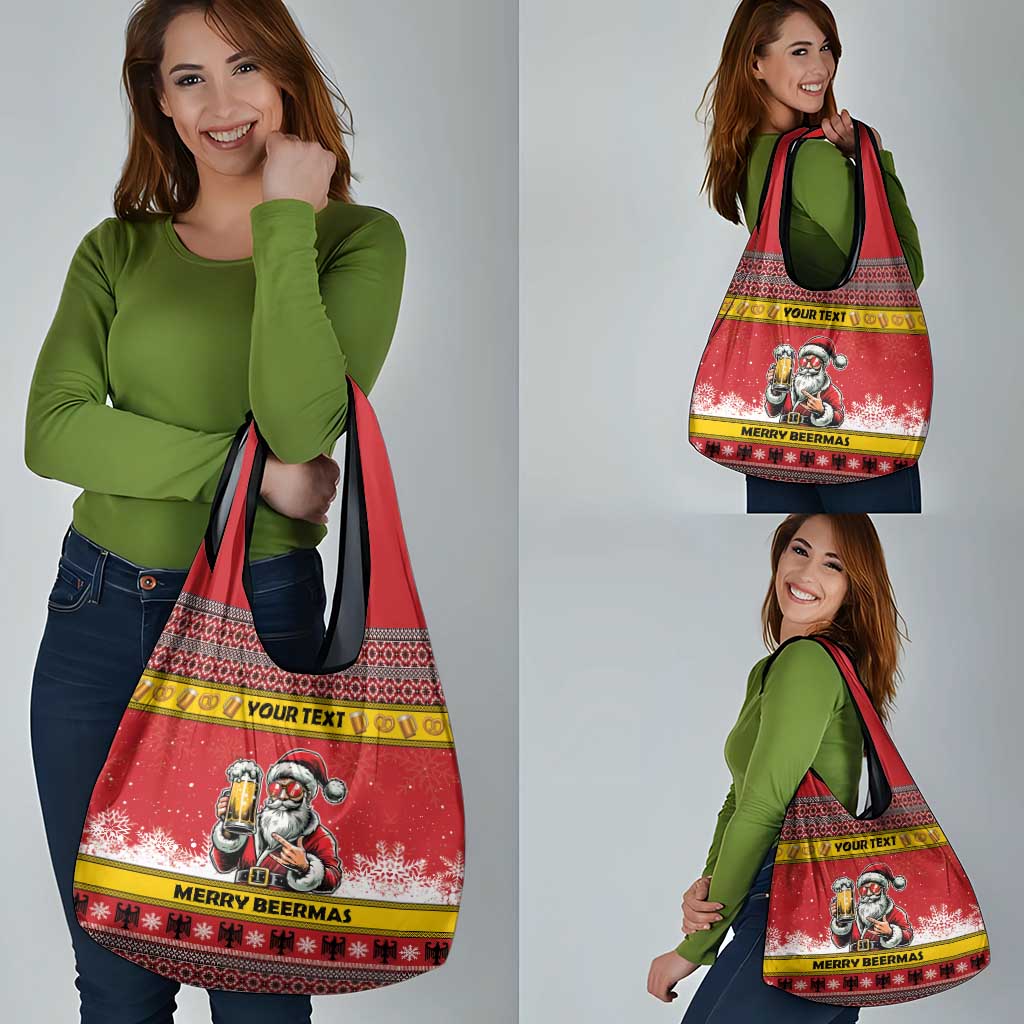 Personalized Germany Christmas Grocery Bag Santa Claus Merry Beermas - Wonder Print Shop