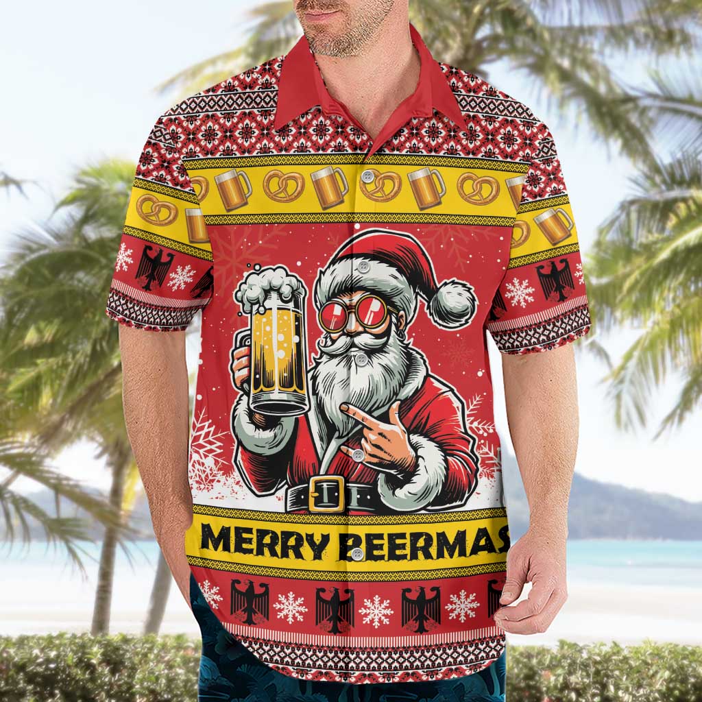 Personalized Germany Christmas Hawaiian Shirt Santa Claus Merry Beermas - Wonder Print Shop