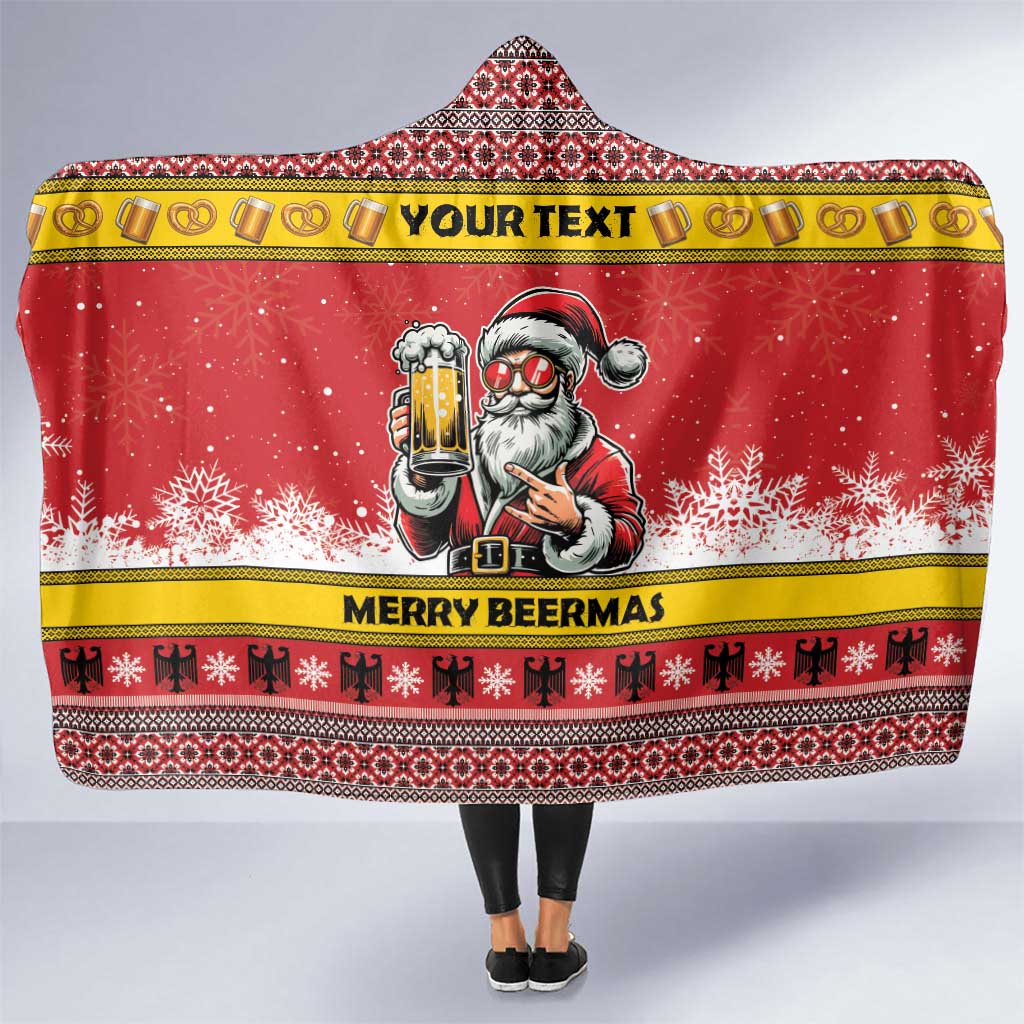 Personalized Germany Christmas Hooded Blanket Santa Claus Merry Beermas - Wonder Print Shop