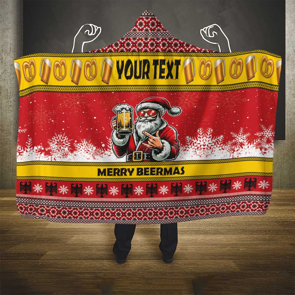 Personalized Germany Christmas Hooded Blanket Santa Claus Merry Beermas - Wonder Print Shop