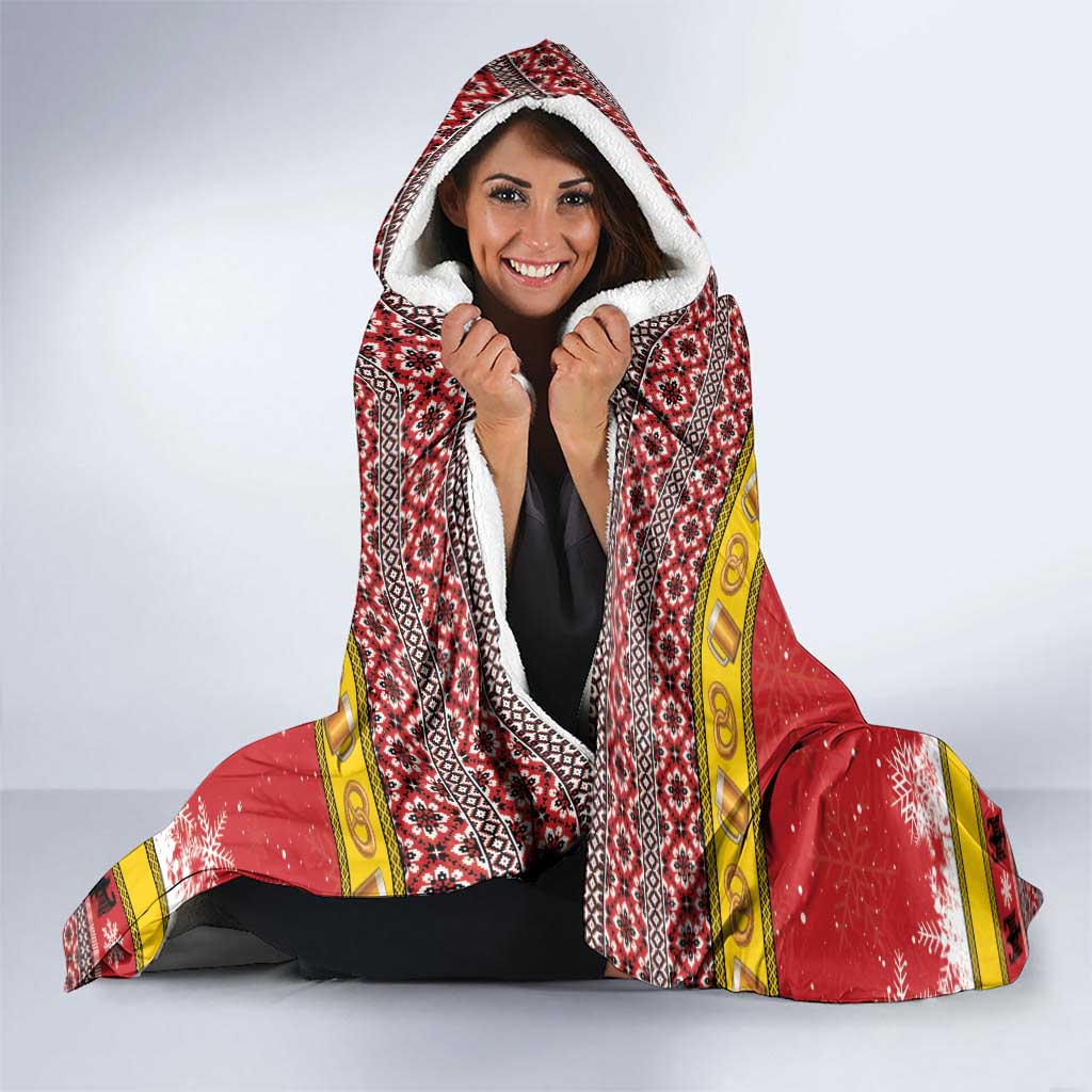 Personalized Germany Christmas Hooded Blanket Santa Claus Merry Beermas - Wonder Print Shop