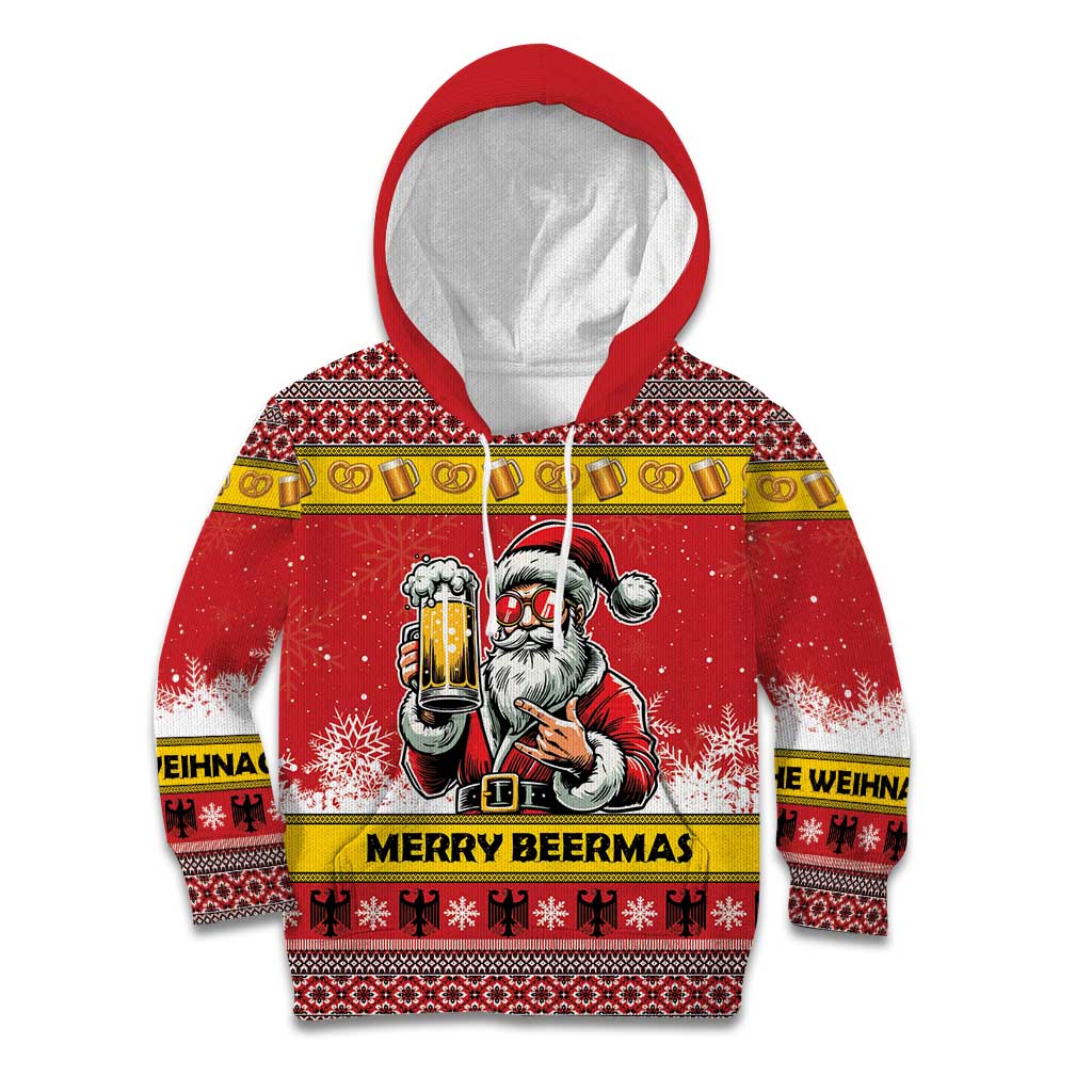 Personalized Germany Christmas Kid Hoodie Santa Claus Merry Beermas - Wonder Print Shop