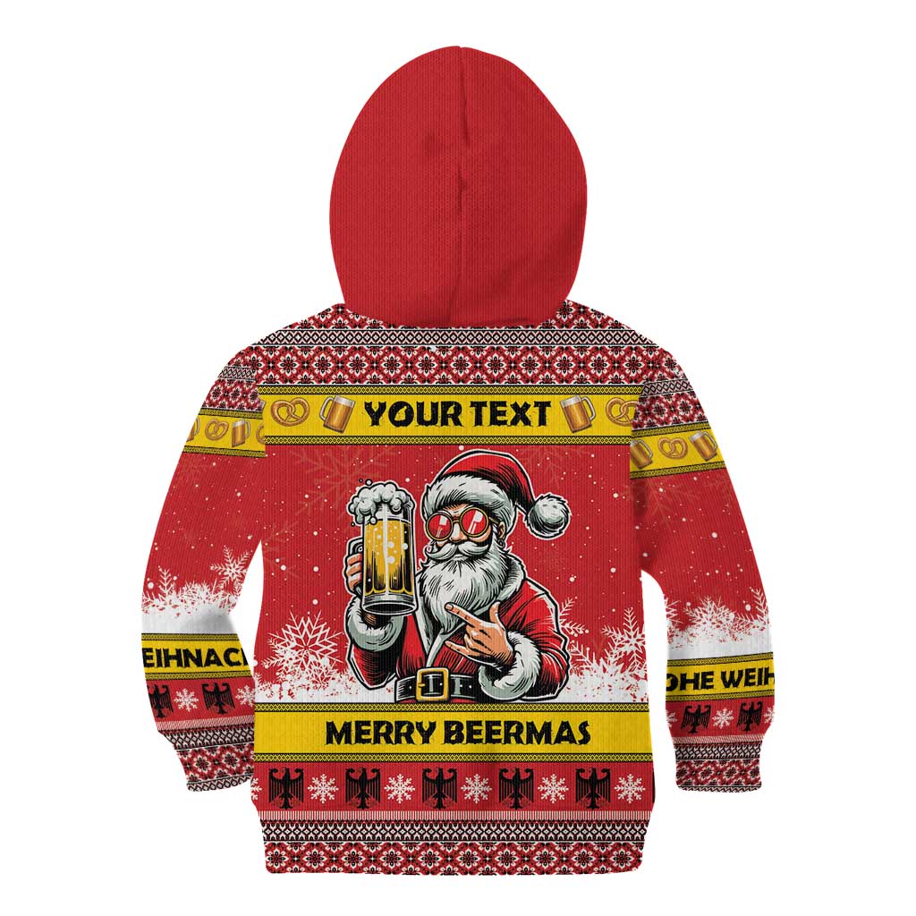 Personalized Germany Christmas Kid Hoodie Santa Claus Merry Beermas - Wonder Print Shop