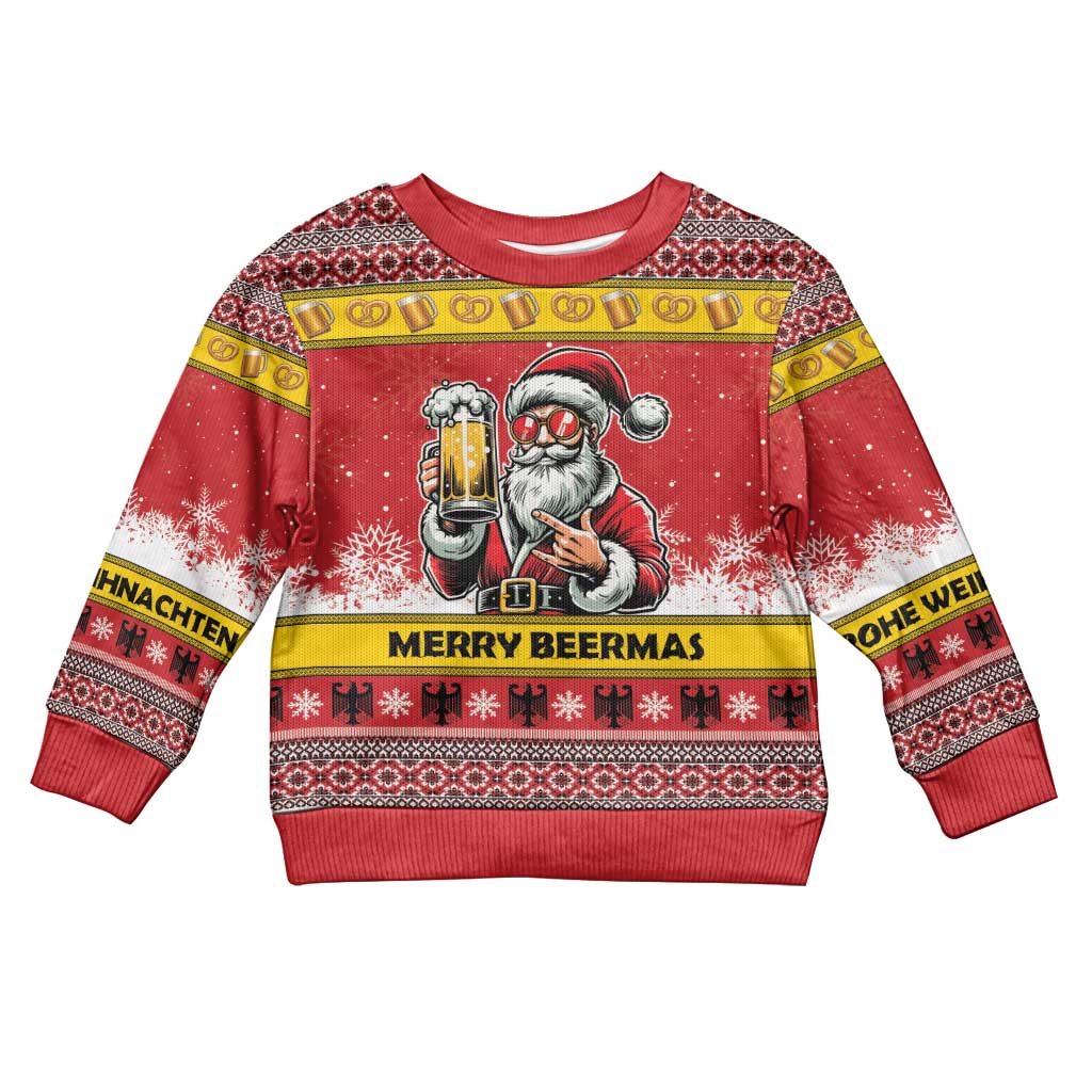 Personalized Germany Christmas Kid Ugly Christmas Sweater Santa Claus Merry Beermas - Wonder Print Shop