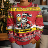 Personalized Germany Christmas Kid Ugly Christmas Sweater Santa Claus Merry Beermas - Wonder Print Shop