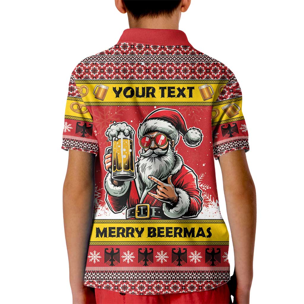 Personalized Germany Christmas Kid Polo Shirt Santa Claus Merry Beermas - Wonder Print Shop