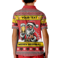 Personalized Germany Christmas Kid Polo Shirt Santa Claus Merry Beermas - Wonder Print Shop