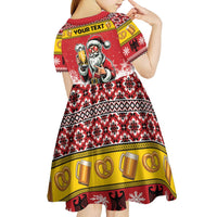 Personalized Germany Christmas Kid Short Sleeve Dress Santa Claus Merry Beermas - Wonder Print Shop
