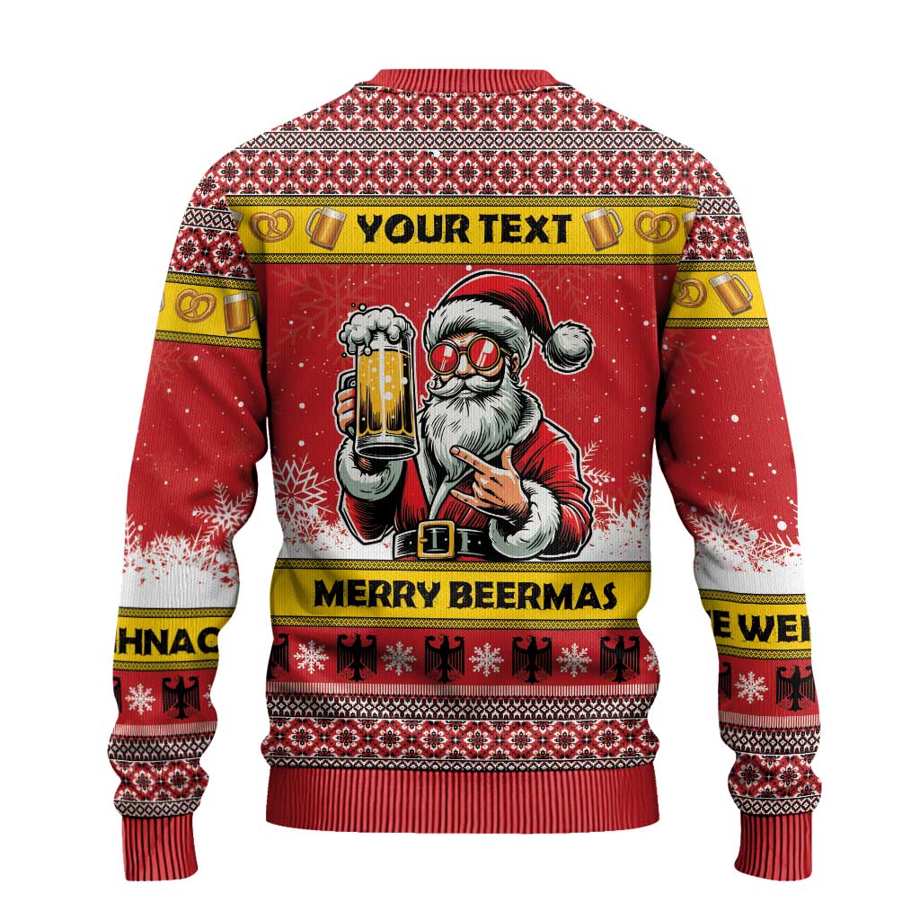 Personalized Germany Christmas Ugly Christmas Sweater Santa Claus Merry Beermas - Wonder Print Shop