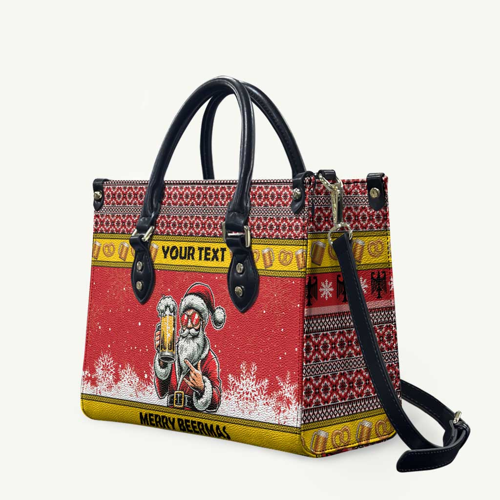 Personalized Germany Christmas Leather Bag Santa Claus Merry Beermas - Wonder Print Shop