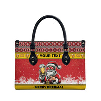 Personalized Germany Christmas Leather Bag Santa Claus Merry Beermas - Wonder Print Shop