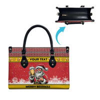 Personalized Germany Christmas Leather Bag Santa Claus Merry Beermas - Wonder Print Shop