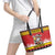 Personalized Germany Christmas Leather Tote Bag Santa Claus Merry Beermas - Wonder Print Shop