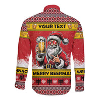 Personalized Germany Christmas Long Sleeve Button Shirt Santa Claus Merry Beermas - Wonder Print Shop