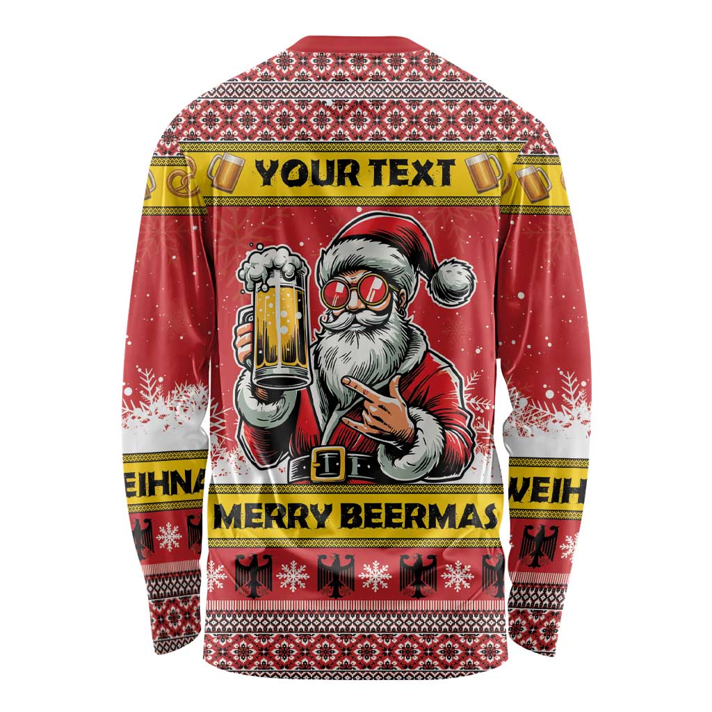 Personalized Germany Christmas Long Sleeve Shirt Santa Claus Merry Beermas - Wonder Print Shop