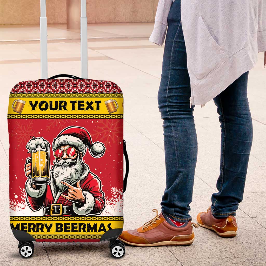 Personalized Germany Christmas Luggage Cover Santa Claus Merry Beermas - Wonder Print Shop