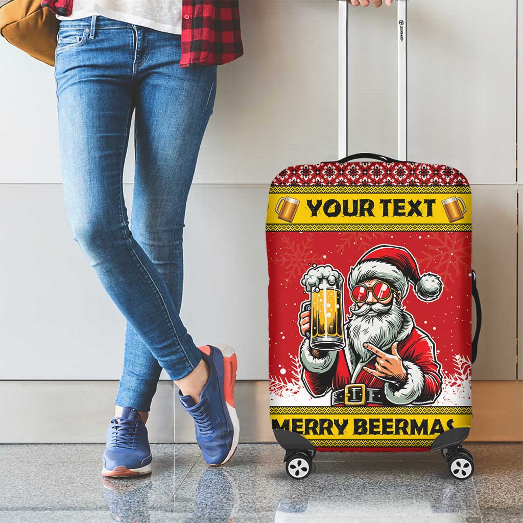 Personalized Germany Christmas Luggage Cover Santa Claus Merry Beermas - Wonder Print Shop