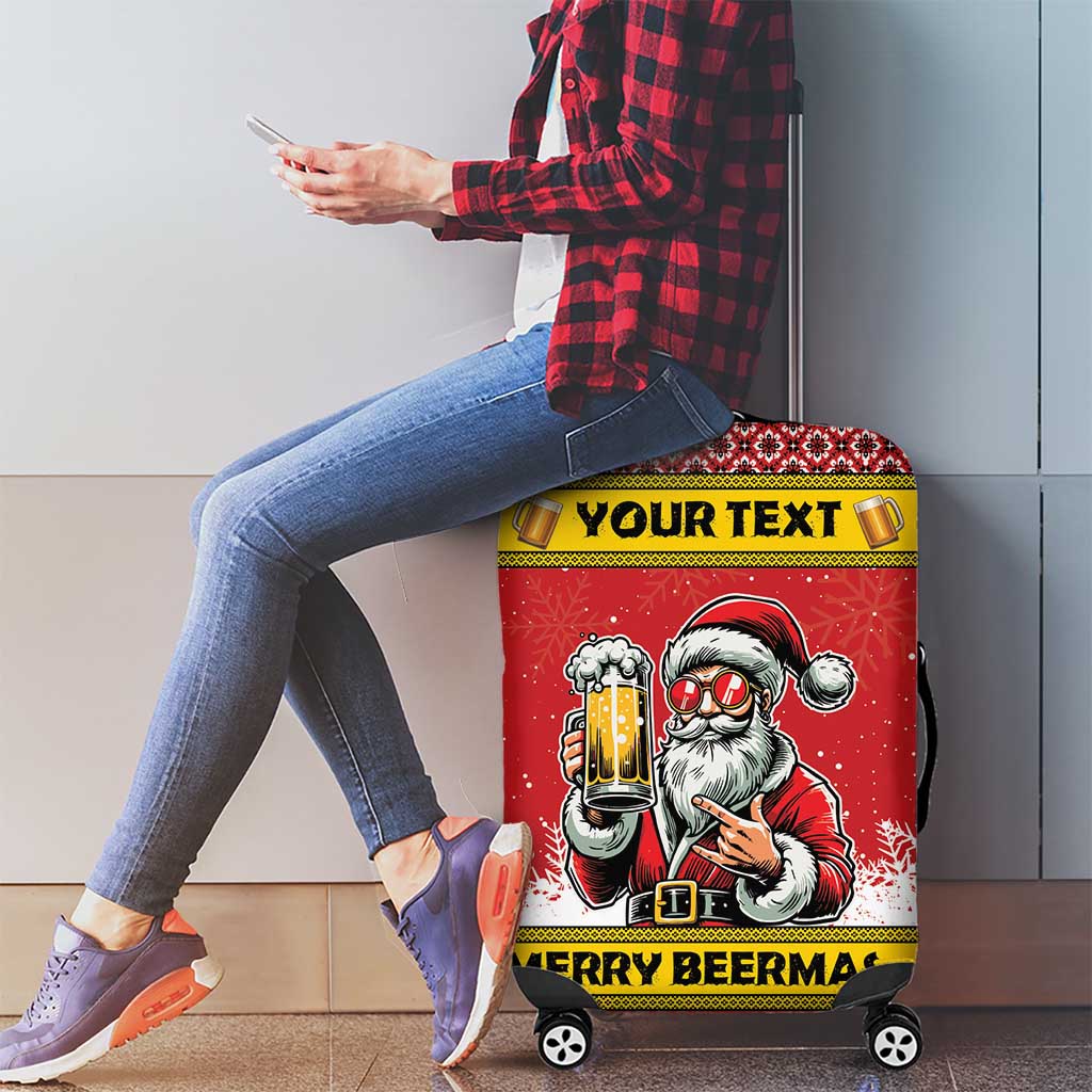 Personalized Germany Christmas Luggage Cover Santa Claus Merry Beermas - Wonder Print Shop