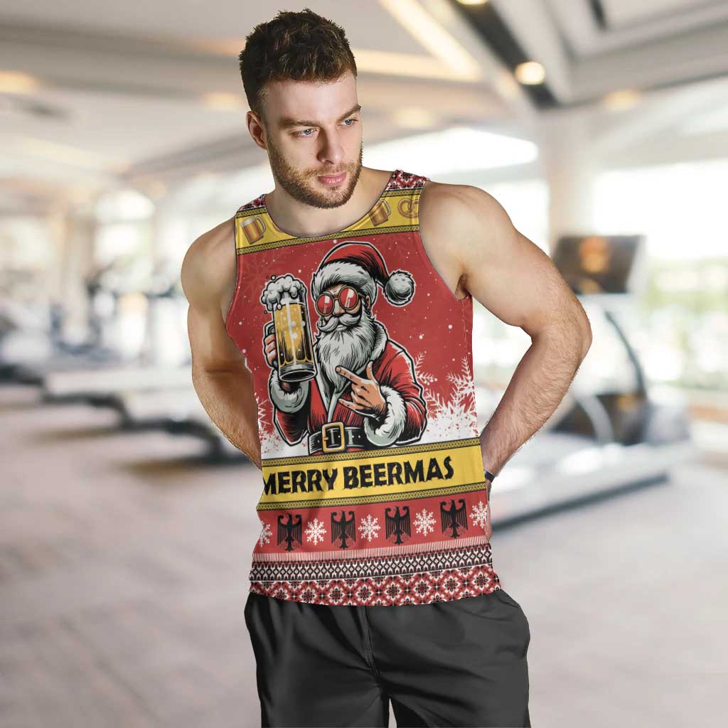 Personalized Germany Christmas Men Tank Top Santa Claus Merry Beermas - Wonder Print Shop