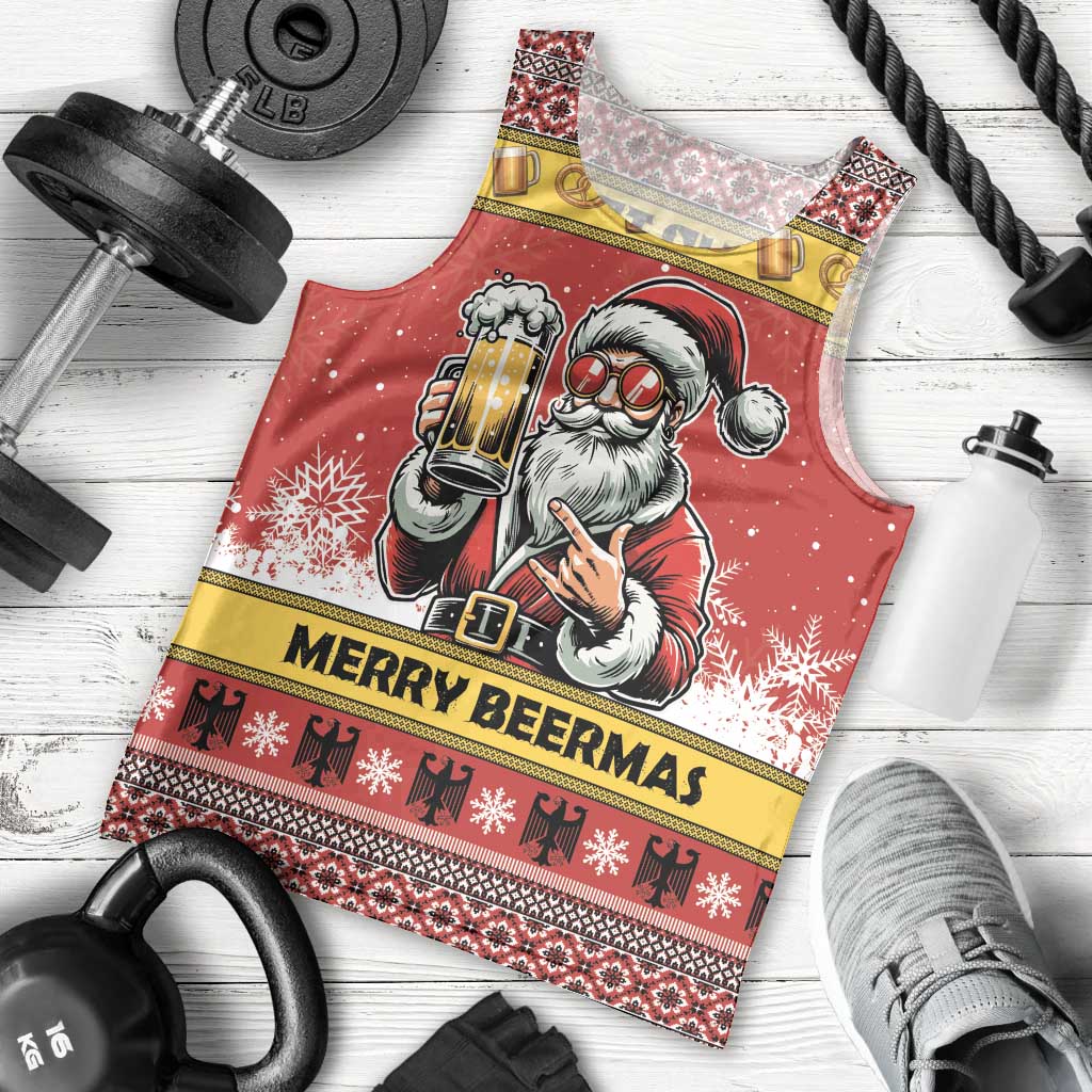 Personalized Germany Christmas Men Tank Top Santa Claus Merry Beermas - Wonder Print Shop