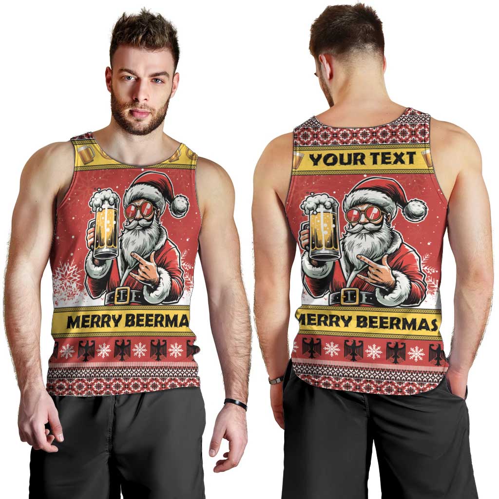 Personalized Germany Christmas Men Tank Top Santa Claus Merry Beermas - Wonder Print Shop