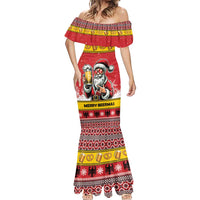 Personalized Germany Christmas Mermaid Dress Santa Claus Merry Beermas - Wonder Print Shop