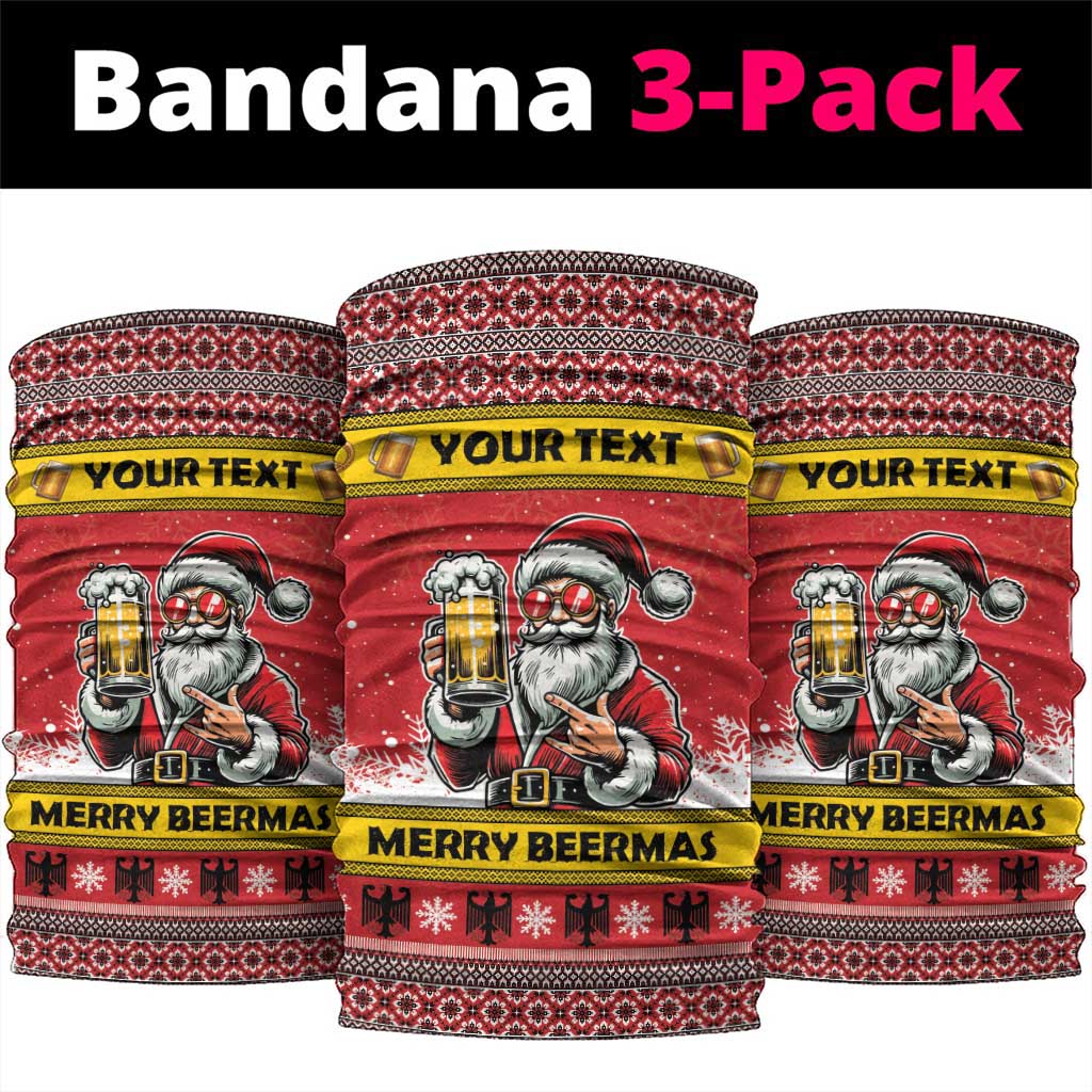 Personalized Germany Christmas Neck Gaiter Santa Claus Merry Beermas - Wonder Print Shop
