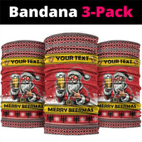 Personalized Germany Christmas Neck Gaiter Santa Claus Merry Beermas - Wonder Print Shop