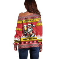 Personalized Germany Christmas Off Shoulder Sweater Santa Claus Merry Beermas - Wonder Print Shop